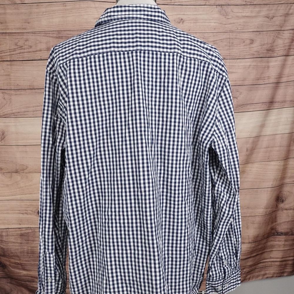 AT&T Shirt Mens 2XLT Blue Check Long Sleeve Button-Up Employee Uniform Workwear - Picture 4 of 7